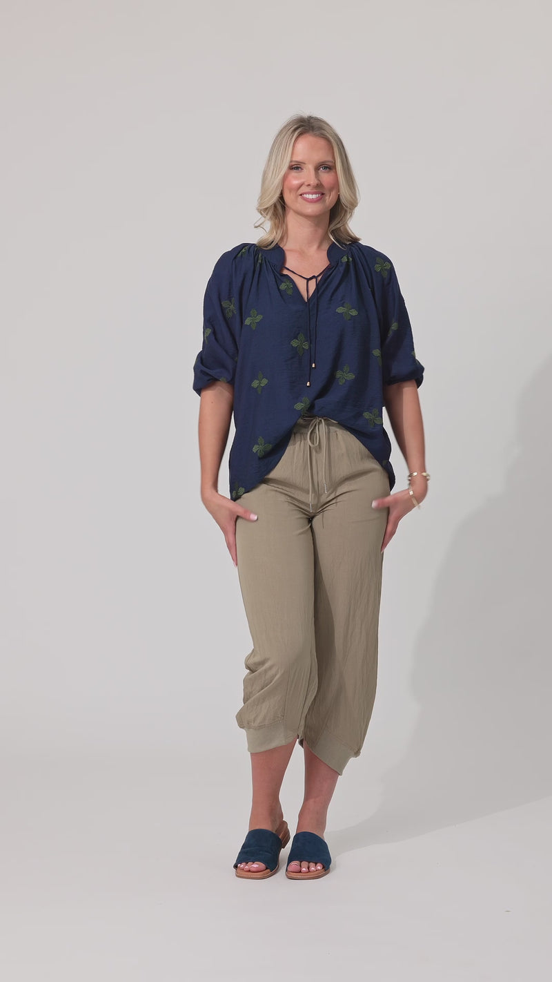 Gianna Top Navy Clover