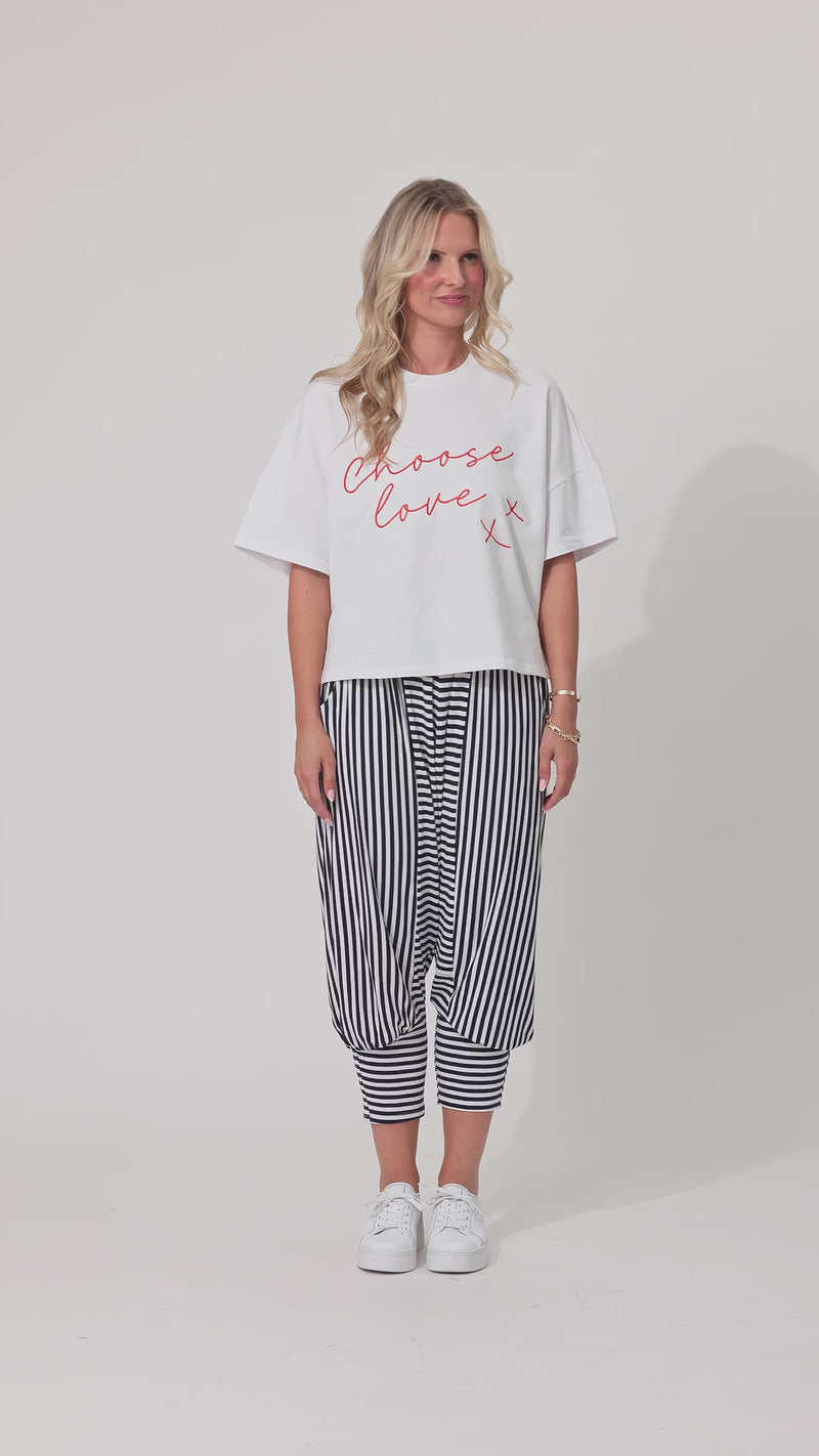 Yasmin Stripe Pant Navy Stripe