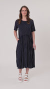 Monroe Dress Navy Stripe