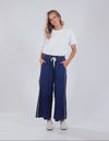 Greta Wide Leg Side Stripe Pant Dark Blue