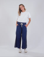 Greta Wide Leg Side Stripe Pant Dark Blue