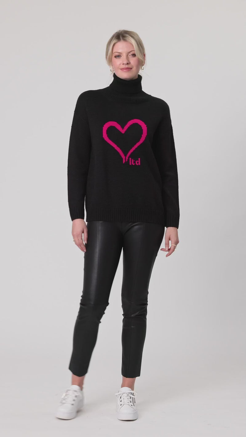 Heart Knit Black