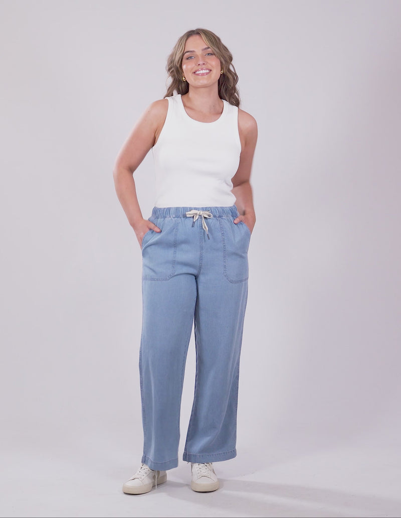 Payton Chambray Pant Blue