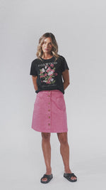 Flower Tee Wash Black