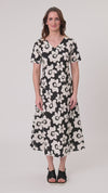 Marta Floral Dress Black/White