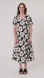 Marta Floral Dress Black/White
