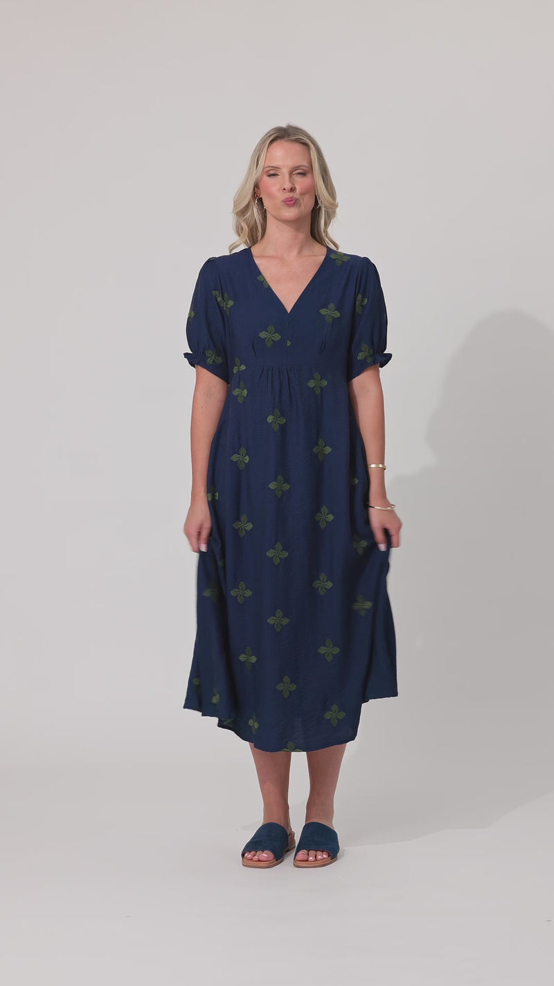 Bex Dress Navy Clover