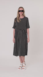 Madonna Dress Black/White Stripe
