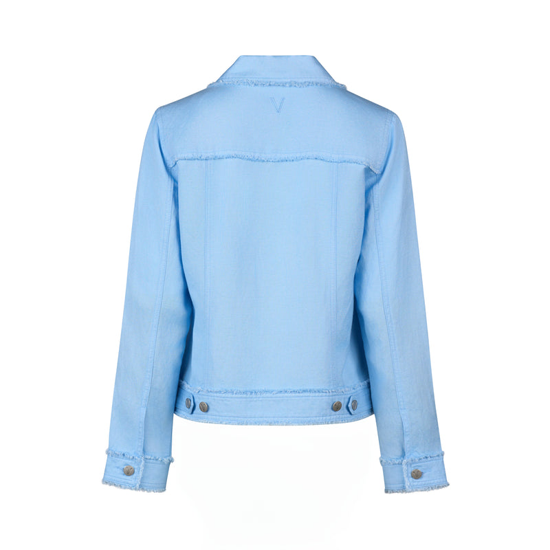 Light blue denim jacket on a white background
Frayed Linen Jacket Sky Blue