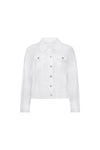 White denim jacket on a white background
Frayed Linen Jacket White