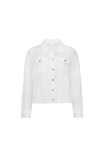 White denim jacket on a white background
Frayed Linen Jacket White