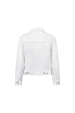 White denim jacket on a white background
Frayed Linen Jacket White