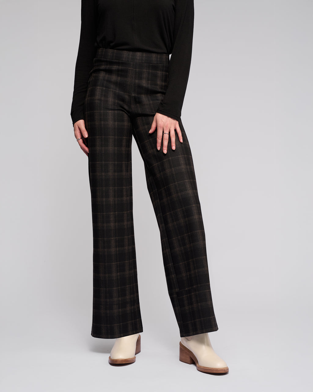 Wide Leg Ponti Pant Checkmate