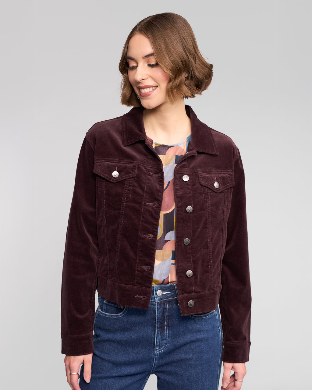 Cord Denim Jacket Merlot