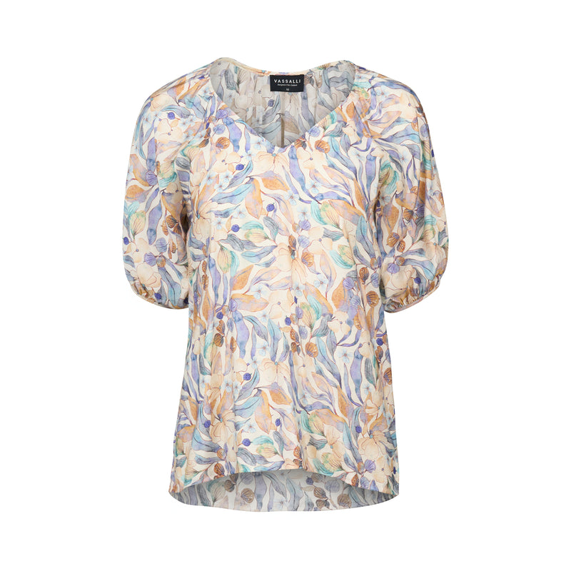 Floral patterned blouse on a white background
Printed V Neck Top Amalfi