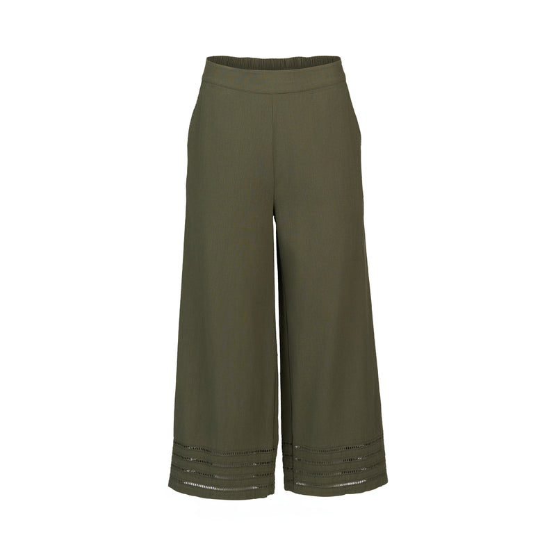 Wide Leg 7/8 Pant Olive