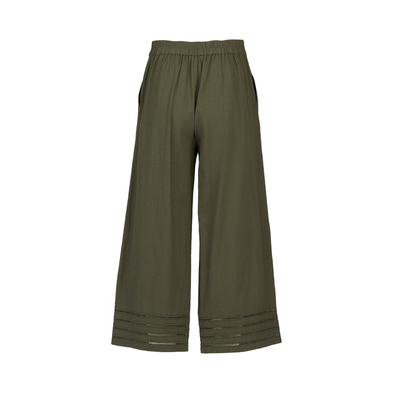 Wide Leg 7/8 Pant Olive