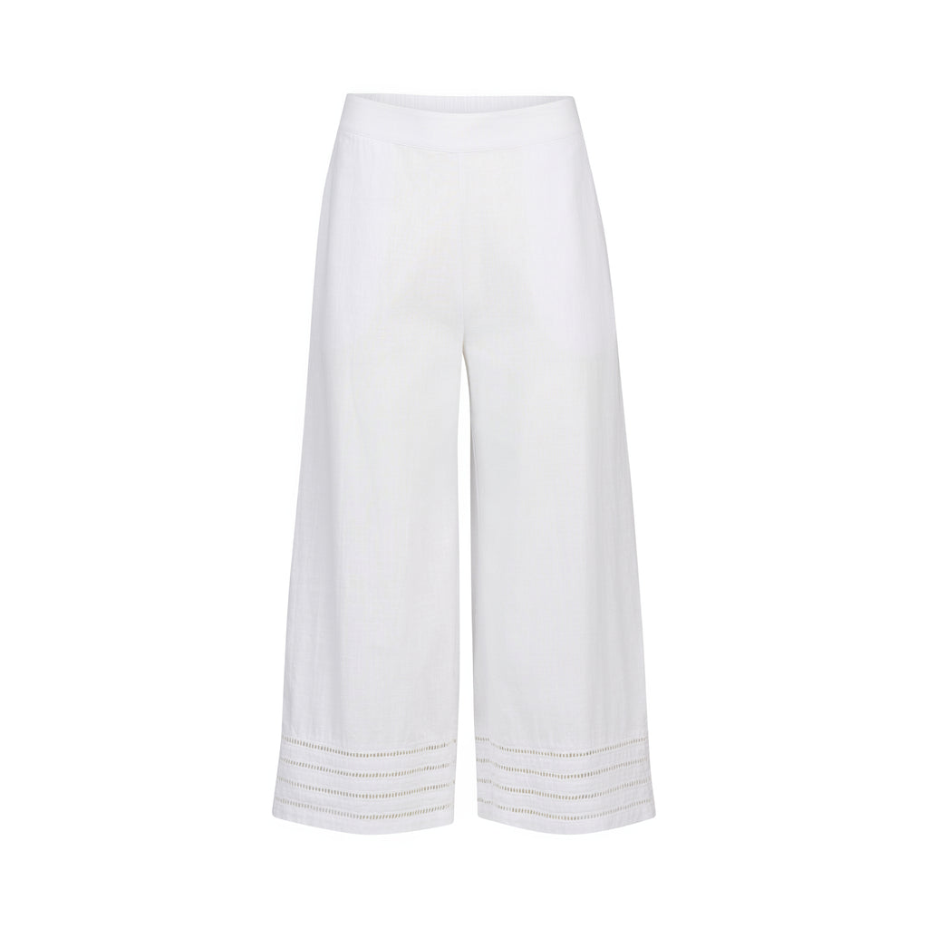 Wide Leg 7/8 Pants White