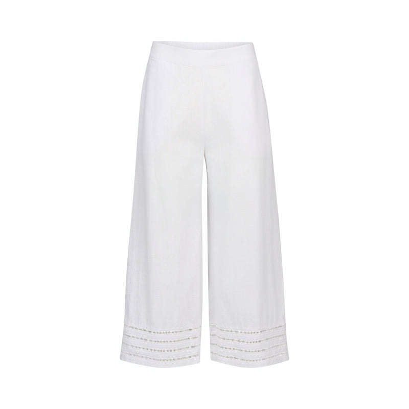 Wide Leg 7/8 Pants White