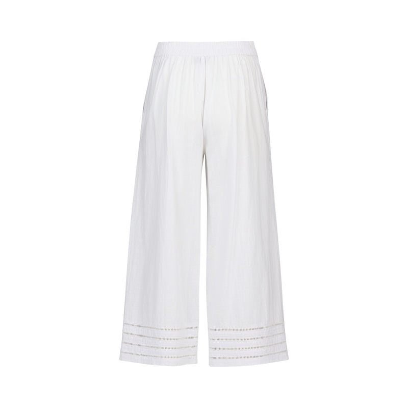 Wide Leg 7/8 Pants White
